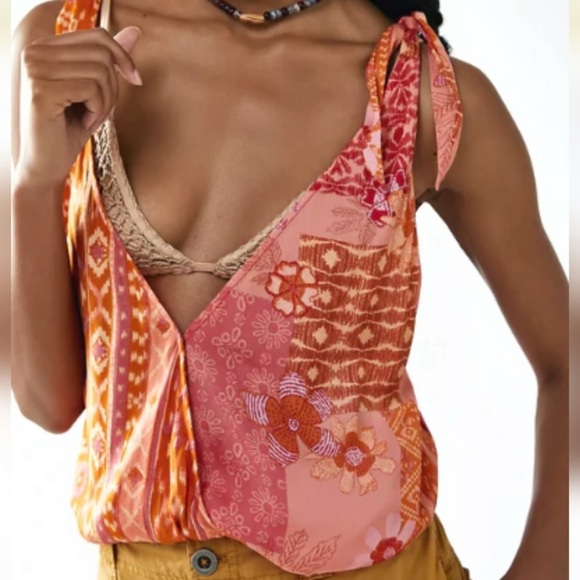 Free People Tied To You Tank Top Shirt Lemonade Combo NWT Size S - Picture 1 of 10